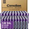 Camelion Batterien Set 120 Stück | 60x AA + 60x AAA | Ultra Alkaline | 10 Jahre Haltbar